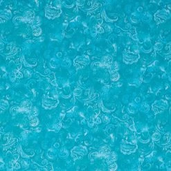 Wholesale 🧨 Turquoise Wide Floral Cotton Calico Fabric 🥰