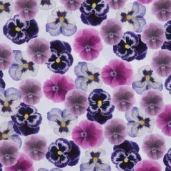 Wholesale β¨ Pansies Cotton Calico Fabric β