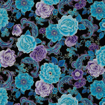 Cheap β Blue Multi Floral Paisley Cotton Calico Fabric π 1 Cheap β Blue Multi Floral Paisley Cotton Calico Fabric π