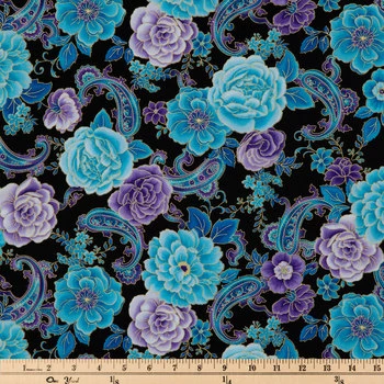 Cheap β Blue Multi Floral Paisley Cotton Calico Fabric π 2 Cheap β Blue Multi Floral Paisley Cotton Calico Fabric π - Image 2