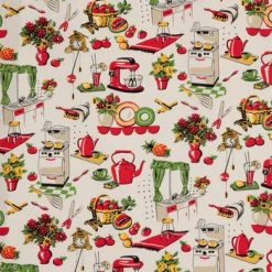 Promo 🧨 Fifties Kitchen Cotton Calico Fabric ✨