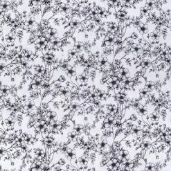 Best Pirce 😉 Black & White Floral Cotton Calico Fabric ✔️