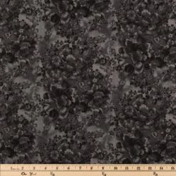Alternative view of Deals ???? Black Faded Floral Cotton Calico Fabric ????