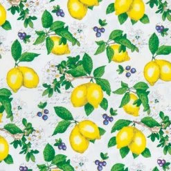 Budget 👍 Lemon Cotton Calico Fabric 👏