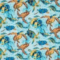 Wholesale 🤩 Sea Turtles Cotton Calico Fabric 🔔