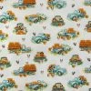 Budget 🥰 Blue Farm Truck Cotton Calico Fabric 🤩