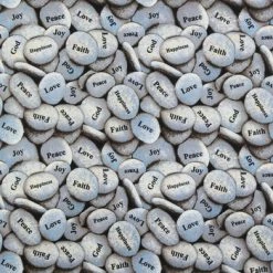 Flash Sale 🎁 Gray Peace Pebbles Cotton Calico Fabric ✨