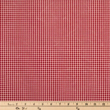 Budget π Red & Cream Gingham Cotton Calico Fabric π 2 Budget π Red & Cream Gingham Cotton Calico Fabric π - Image 2