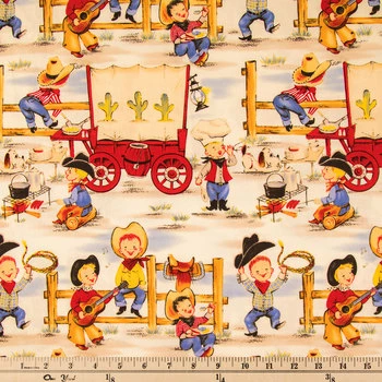 Brand new ???? Lil Cowpokes Scene Cotton Calico Fabric ⭐ 2 Brand new ???? Lil Cowpokes Scene Cotton Calico Fabric ⭐ - Image 2
