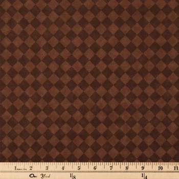 Cheap ❤️ Brown Diamonds Print Cotton Calico Fabric ⌛ 2 Cheap ❤️ Brown Diamonds Print Cotton Calico Fabric ⌛ - Image 2