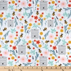 Alternative view of Brand new ???? Bee Happy Cotton Calico Fabric ????