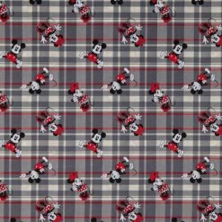 Deals ???? Mickey & Minnie Plaid Cotton Calico Fabric ????