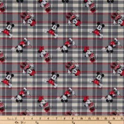 Alternative view of Deals ???? Mickey & Minnie Plaid Cotton Calico Fabric ????