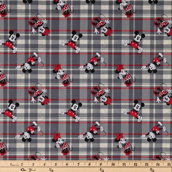 Deals ???? Mickey & Minnie Plaid Cotton Calico Fabric ???? 2 Deals ???? Mickey & Minnie Plaid Cotton Calico Fabric ???? - Image 2