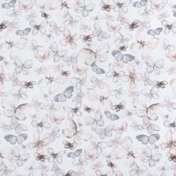Brand new ⌛ Pink & Brown Butterflies Cotton Calico Fabric ????