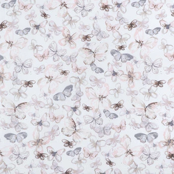 Brand new ⌛ Pink & Brown Butterflies Cotton Calico Fabric ???? 1 Brand new ⌛ Pink & Brown Butterflies Cotton Calico Fabric ????