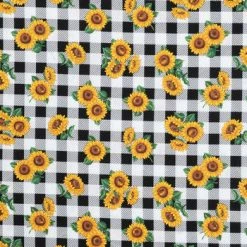 Budget 🔥 Sunflower Buffalo Check Cotton Calico Fabric 🎁