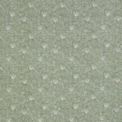 Promo 😀 Green Floral Cotton Calico Fabric 💯