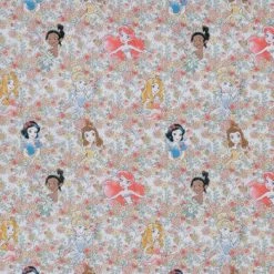 Coupon 🤩 Floral Disney Princess Cotton Calico Fabric 🛒