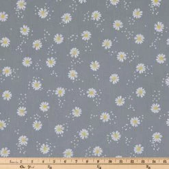 Alternative view of Brand new ???? Gray Daisy Dot Cotton Calico Fabric ✨