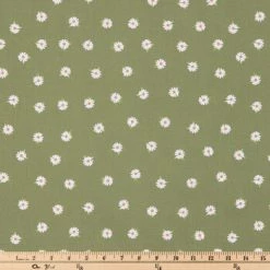 Alternative view of Best Sale ???? Green Daisy Cotton Calico Fabric ????