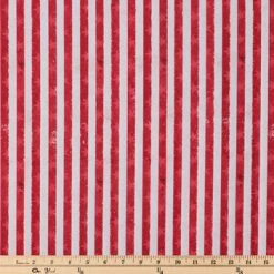 Alternative view of Best Sale ???? Red Striped Tonal Star Cotton Calico Fabric ????