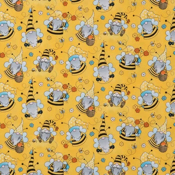 Outlet π Bee Gnomes Cotton Calico Fabric π 1 Outlet π Bee Gnomes Cotton Calico Fabric π
