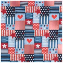 Budget 👏 Heart Of The U.S. Patch Cotton Calico Fabric 🌟