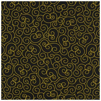 Promo β€οΈ Black & Yellow Swirls Cotton Calico Fabric π₯ 1 Promo β€οΈ Black & Yellow Swirls Cotton Calico Fabric π₯