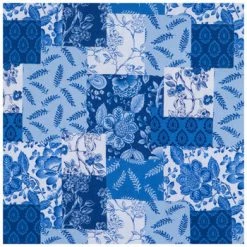 Hot Sale 🥰 Blue & White Floral Patch Cotton Calico Fabric 👍