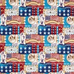 Budget 👍 Patriotic Patchwork Cotton Calico Fabric ✨
