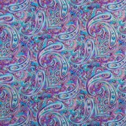 Buy 👍 Blue Paisley Cotton Calico Fabric 🔔