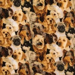 Buy 🎁 Allover 🦮 Dogs Cotton Calico Fabric 💯