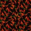 Coupon 🥰 Red & Black Chili Peppers Cotton Calico Fabric 🧨