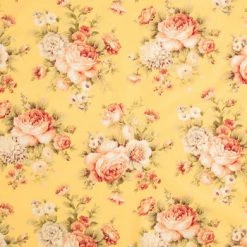 Cheapest β¨ Roses On Yellow Cotton Calico Fabric π