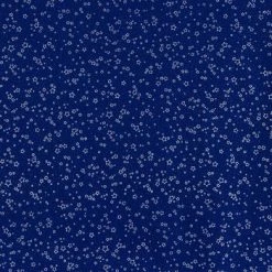 Best Sale ???? Blue & Silver Stars Cotton Calico Fabric ⌛
