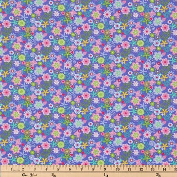 Budget π₯° Purple Butterfly Floral Cotton Calico Fabric π 2 Budget π₯° Purple Butterfly Floral Cotton Calico Fabric π - Image 2