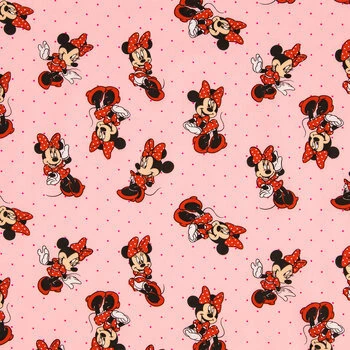 Best Pirce π Pink Minnie Mouse Cotton Calico Fabric π 1 Best Pirce π Pink Minnie Mouse Cotton Calico Fabric π