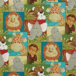 Best Pirce 👍 Jungle Babies Cotton Calico Fabric 🌟