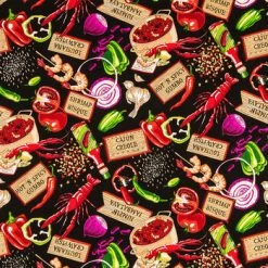 Best Pirce 🔥 Black Salsa Picante Cotton Calico Fabric ❤️