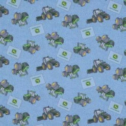 Promo 🔔 John Deere Tractors Cotton Calico Fabric 😉