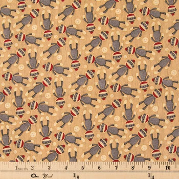 Cheap ???? Sock Monkey Cotton Calico Fabric ???? 2 Cheap ???? Sock Monkey Cotton Calico Fabric ???? - Image 2